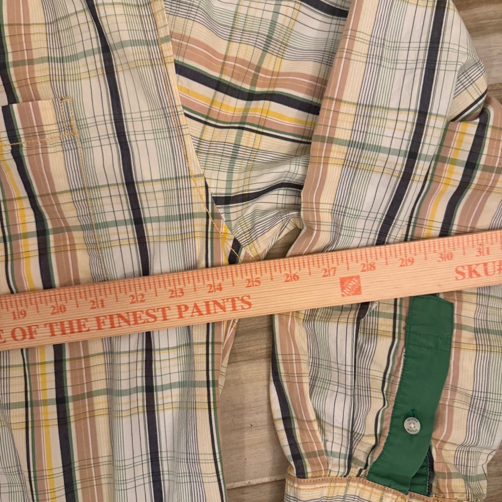 Vintage Akademiks Plaid Button Down Shirt Mens 2XL Green Yellow Y2K Streetwear - Picture 8 of 11